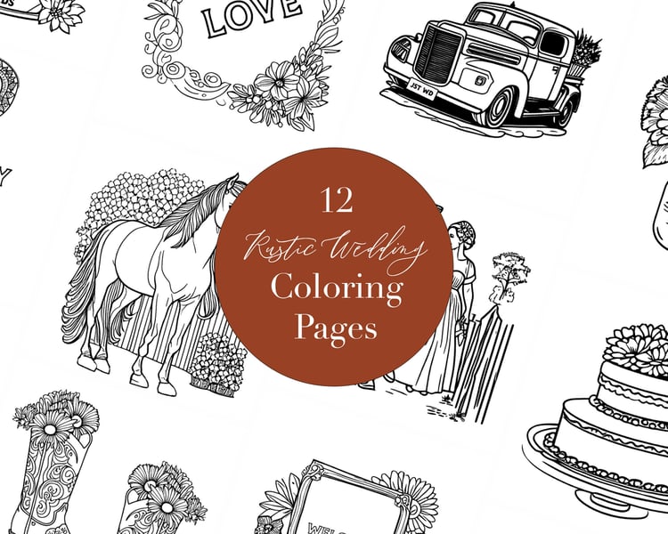 Rustic Wedding Kids Coloring Pages