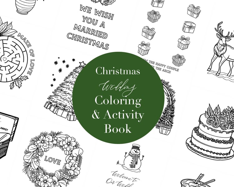 Christmas Wedding Activity and Coloring Pages Printable