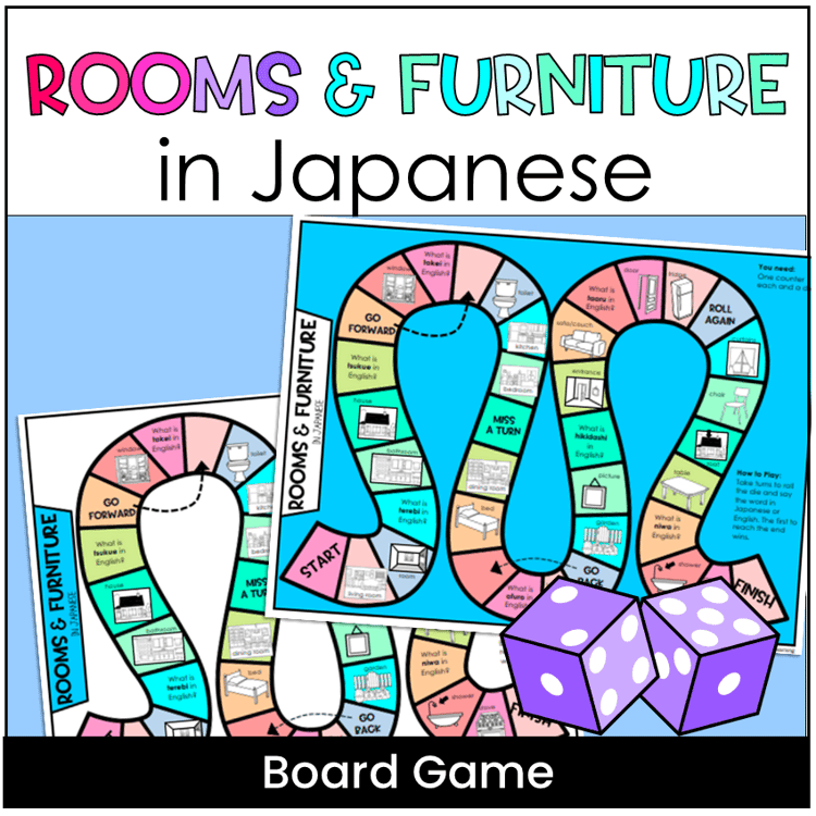 Rooms and furniture in Japanese board game