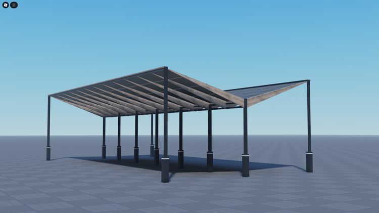 Covered parking shelter for Roblox vehicles