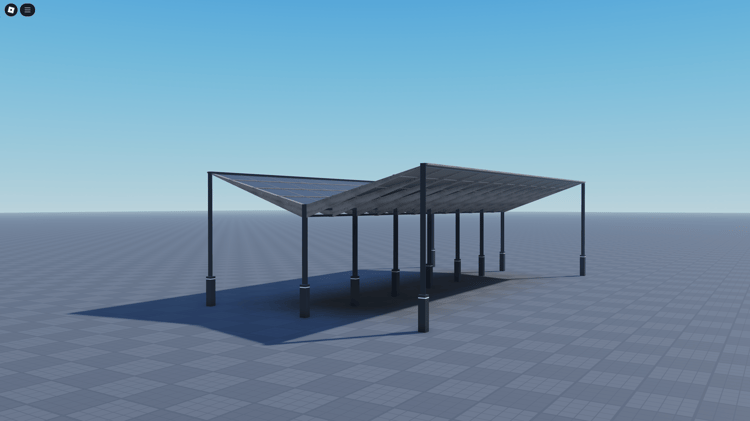Roblox car shelter model with realistic textures