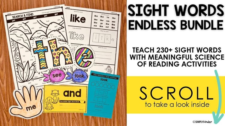 Sight Words, Sight Word Practice, Kindergarten Worksheets, Activities, Books SoR