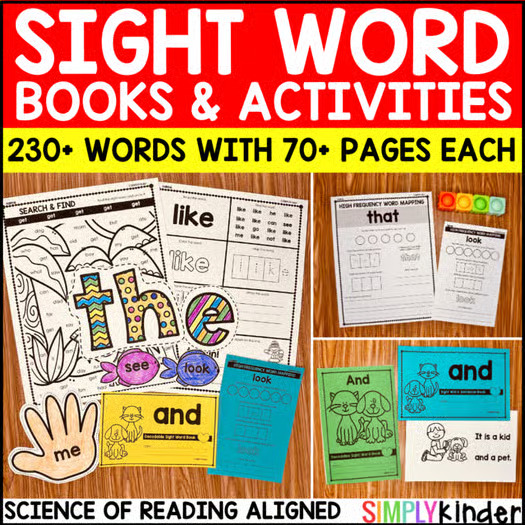 Sight Words, Sight Word Practice, Kindergarten Worksheets, Activities, Books SoR