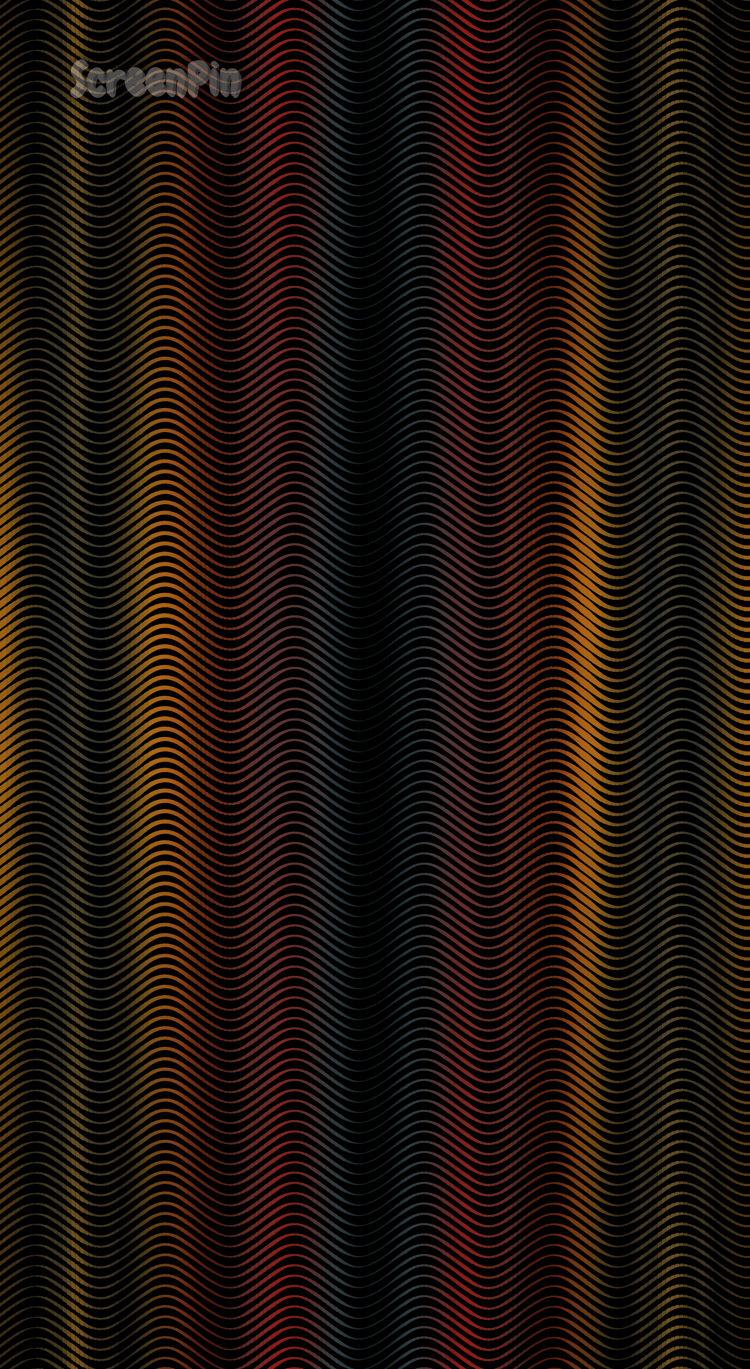 Abstract wavy optical illusion in brown, apricot, and black tones with flowing, layered curves.