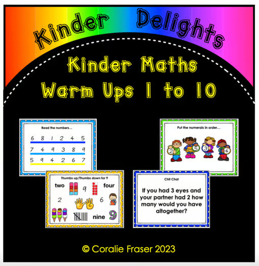 Kinder Maths Warm Ups 1 to 10