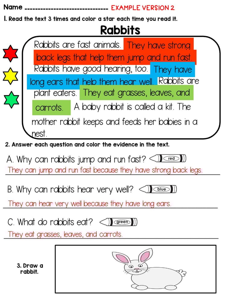 Reading Comprehension Passages with Questions 1st Grade 2nd Grade Nonfiction