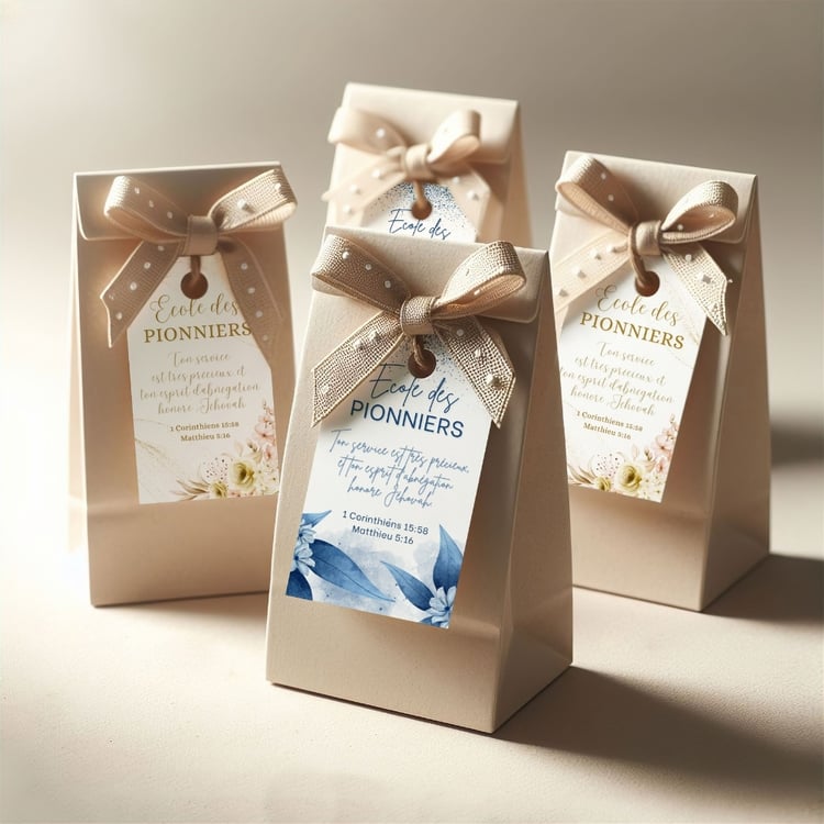 FRANÇAIS - 20 Étiquettes Cadeaux JW École des Pionniers - A imprimer