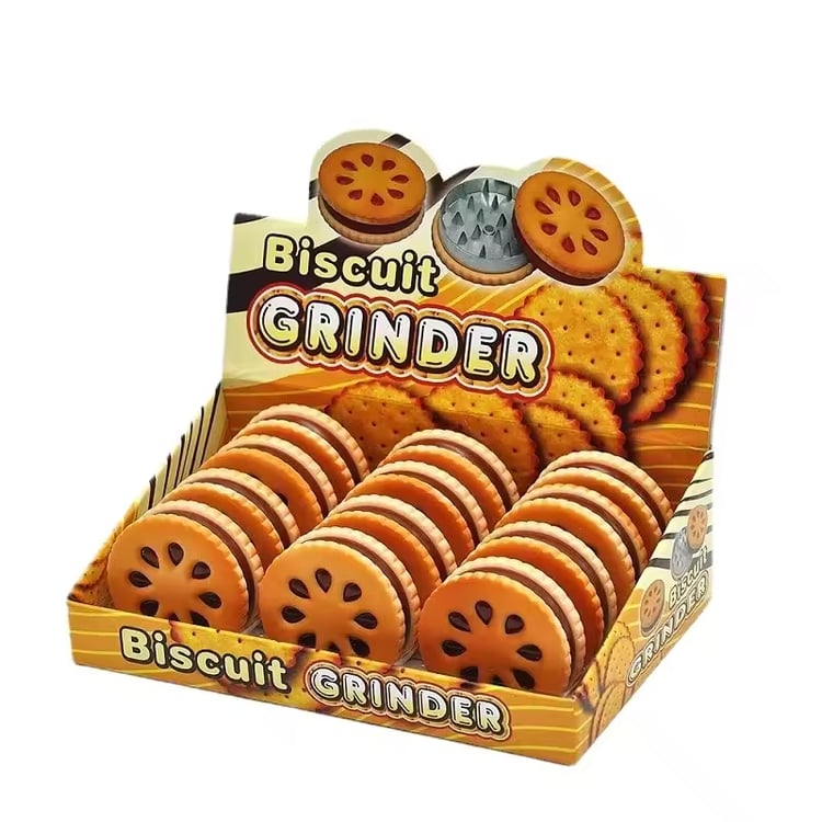 56mm Biscuit Metal Herb Grinder Sharp Grinding Teeth Tabacco