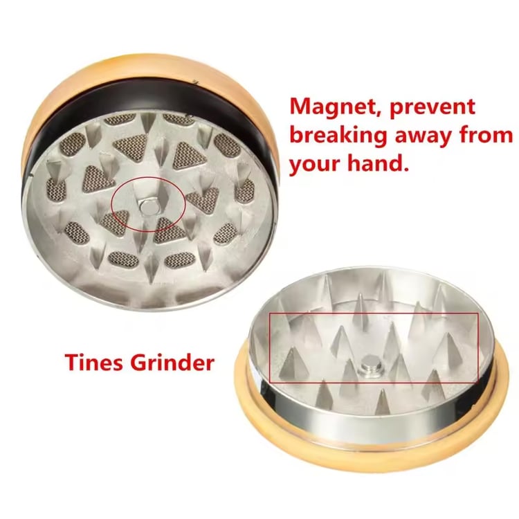 56mm Biscuit Metal Herb Grinder Sharp Grinding Teeth Tabacco