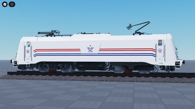 Front view of TCDD train in Roblox