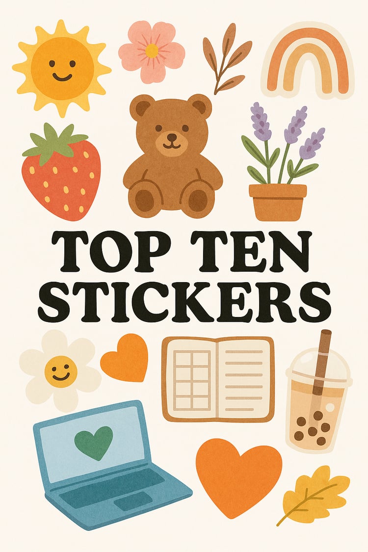 aesthetic stickers, cute sticker pack, laptop stickers, printable stickers, digital sticker set, kawaii stickers, motivational stickers, journaling stickers, DIY planner stickers, fun sticker designs, high res stickers, sticker download, cute icon pack, p
