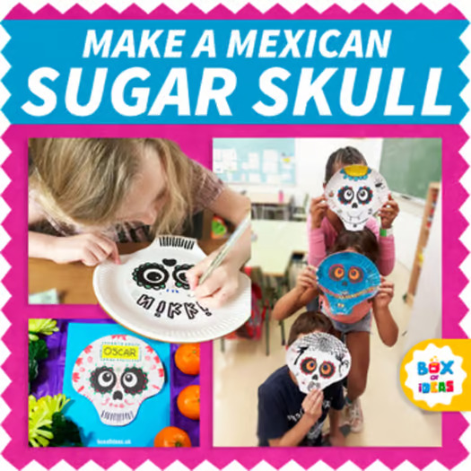 Cinco de Mayo Activities Art Project- Dia de los Muertos Sugar Skulls Template
