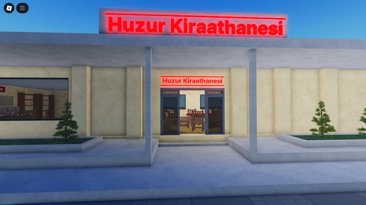 Interior with Turkish tea tables and chairs