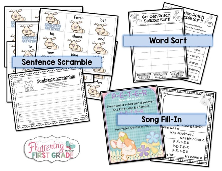 Peter Rabbit Activities for Language Arts & Math