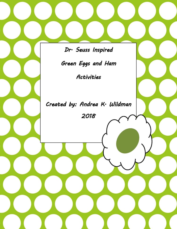 Dr. Seuss inspired Activity Pages for Green Eggs and Ham