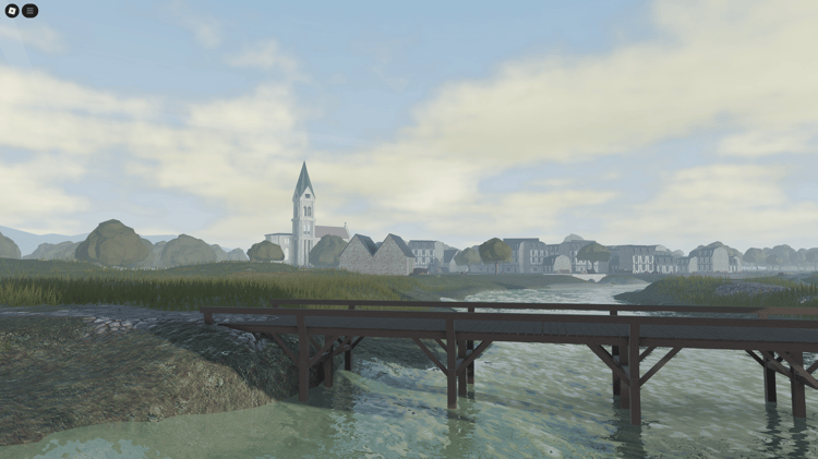 Swampland and wooden bridges in historical battle map