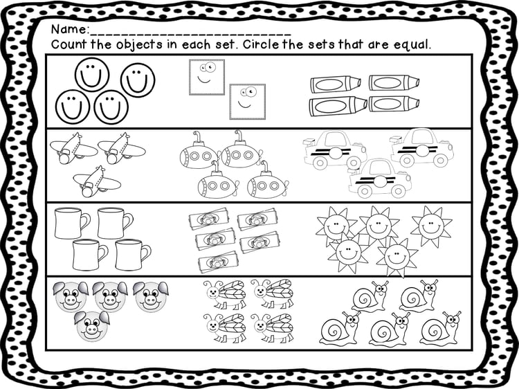 More, Less and Equal: Comparing and Creating Sets