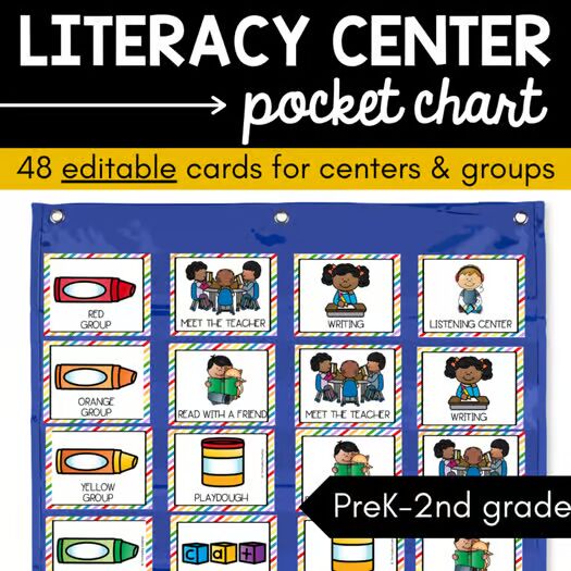Editable Literacy Center Pocket Chart