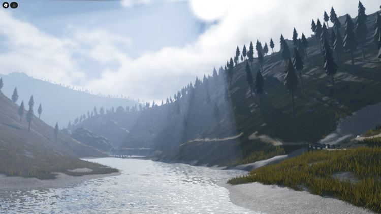 Carpathian Mountains Roblox map with forest and hills