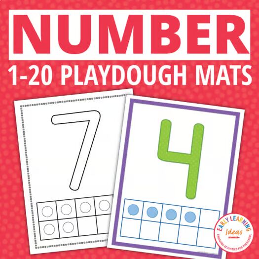 Number Play Dough Mats & Ten Frame Mats (0–20)