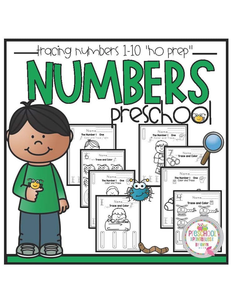 Tracing Numbers 1-10 "No Prep" 2 sets for each theme