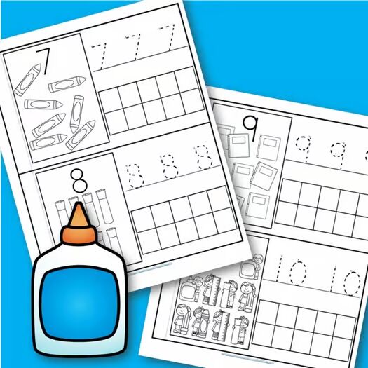 Back to School Little Number Book - Counting Tracing Recognition 10-Frames
