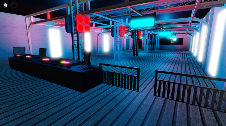 Dance floor with custom lighting effects inside Pulse Night Club RP environment