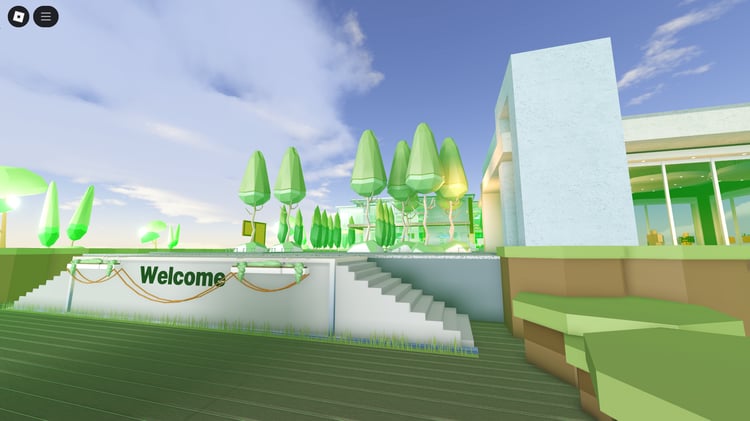 Generic Roblox cafe with cozy interior and outdoor seating area – RP-ready build