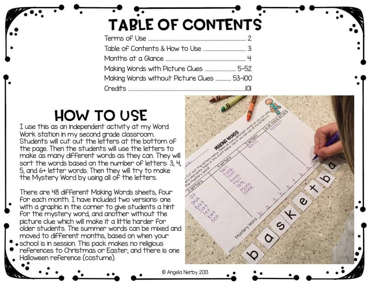 Making Words for the Whole Year