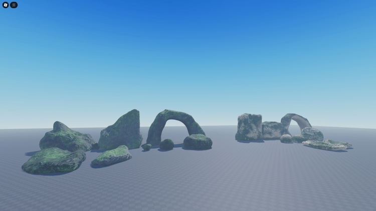 Custom textured rock set for terrain building