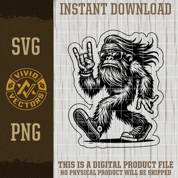 hippie retro cool sasquatch svg png clipart