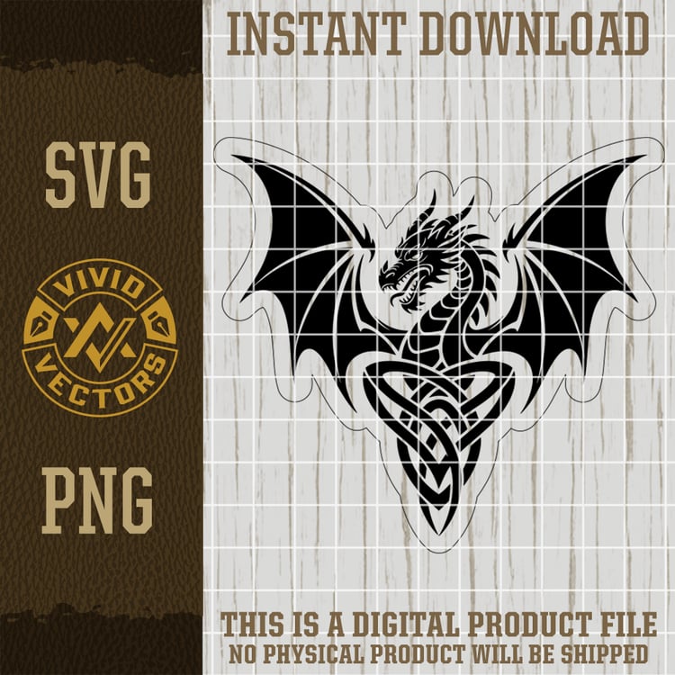 dragon celtic tribal mythical fantasy svg png clipart