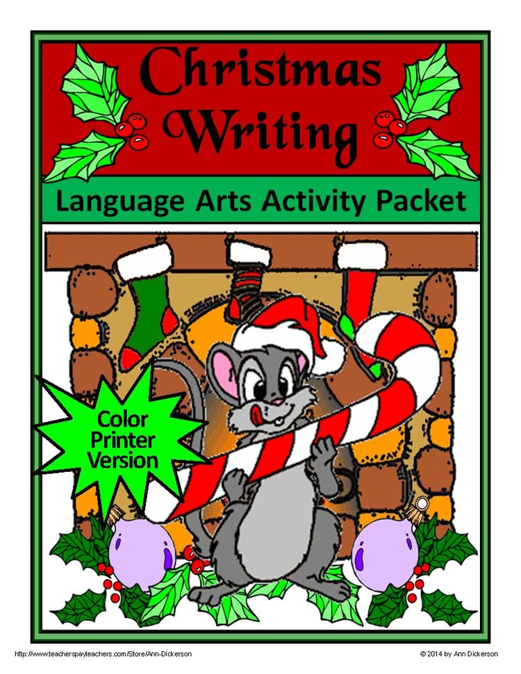 Christmas Writing Activities: Christmas Writing Projects Activity Packet - Color