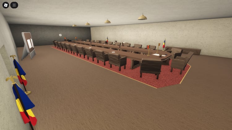Inside Romanian HQ with meeting table