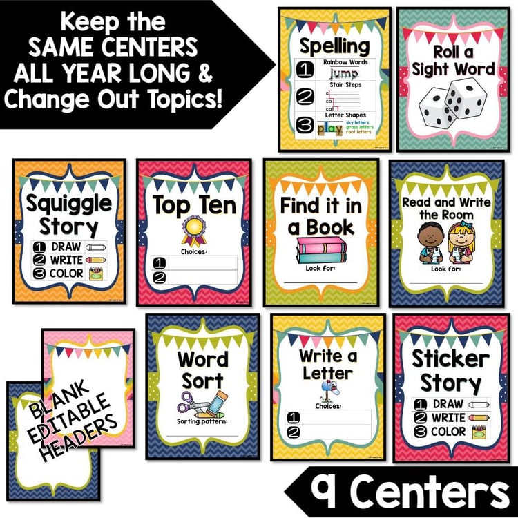 First Grade Literacy Centers Made EASY! - Low Prep 1st Grade Literacy Stations