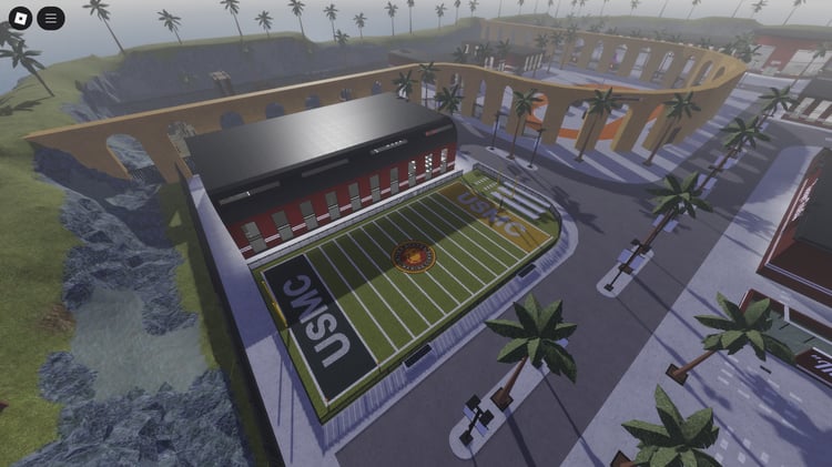 Exterior view of USMC Marine Training School Roblox map