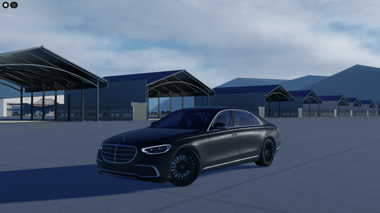 Roblox airbase with hangars and shelter buildings