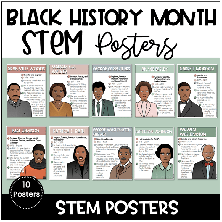 10 posters of African Americans in STEM careers