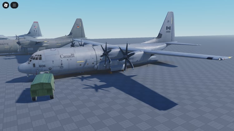 Interior cargo bay of C-130-30 with seating and space
