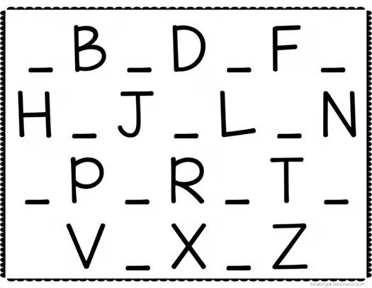 Alphabet Missing Letters Upper Lower Case Activity
