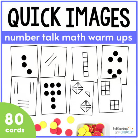 Number Talk Math Warm Up  Kindergarten-1st Grade Math Talk Subitizing Dot Cards