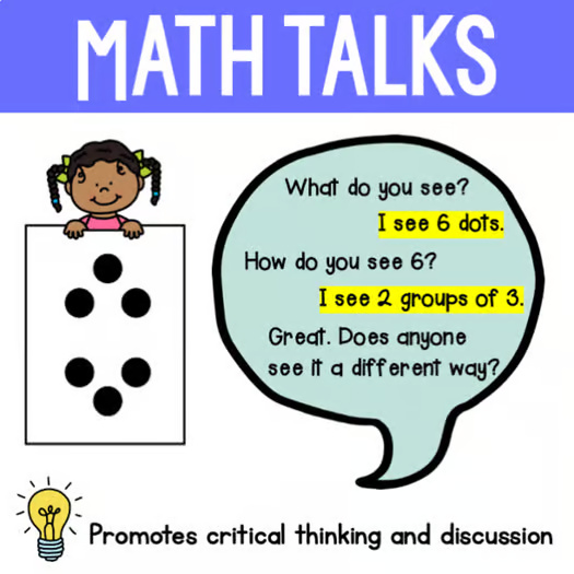 Number Talk Math Warm Up  Kindergarten-1st Grade Math Talk Subitizing Dot Cards