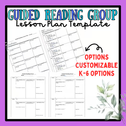 Guided Reading Lesson Plan Template (4 EDITABLE OPTIONS)