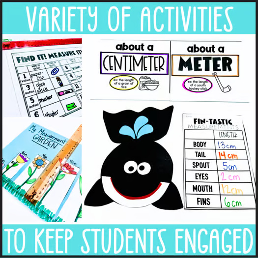 Measurement Activities w/ How to Measure Length, Math Craft w/ inch & centimeter