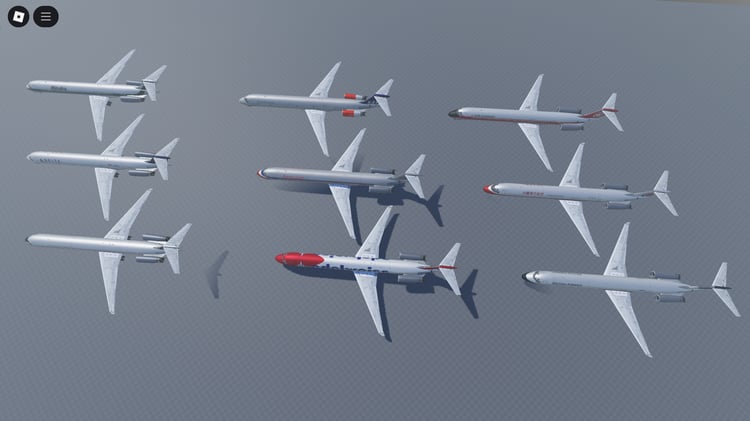 MD-81 jet lineup with multiple liveries