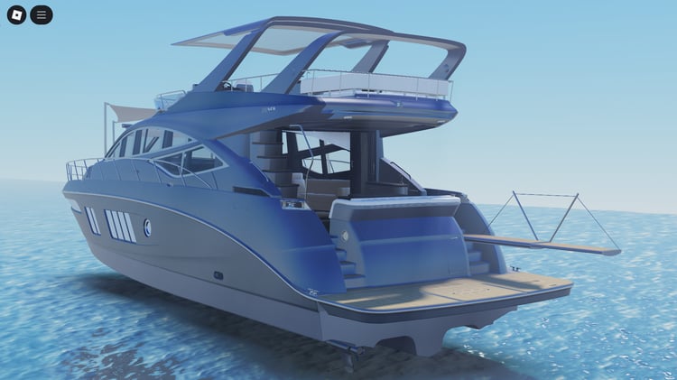 Side view of yacht with glossy hull