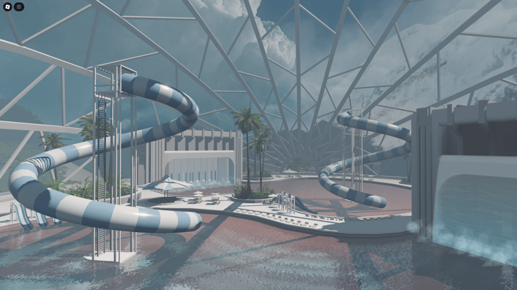 Summer hangout resort with interactive zones