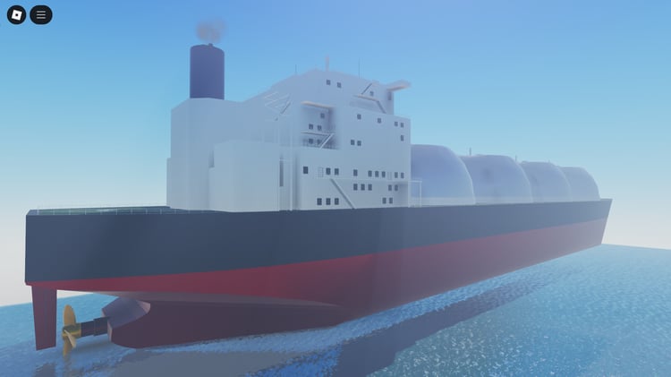 Giant Roblox oil tanker ship at sea