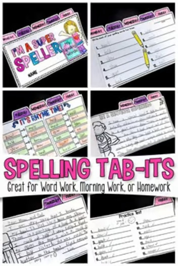 Spelling Tab-Its® Volume 1 [Use with ANY SPELLING LIST]  Distance Learning