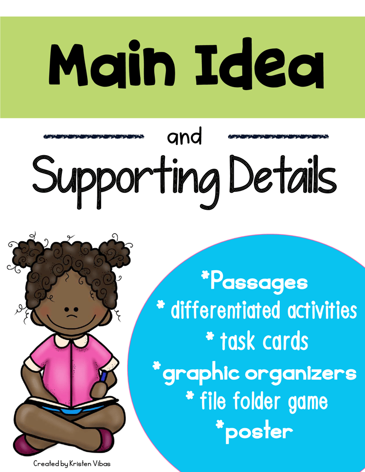 Main Idea and Details Leveled Activities, Passages, Task Cards and Practice